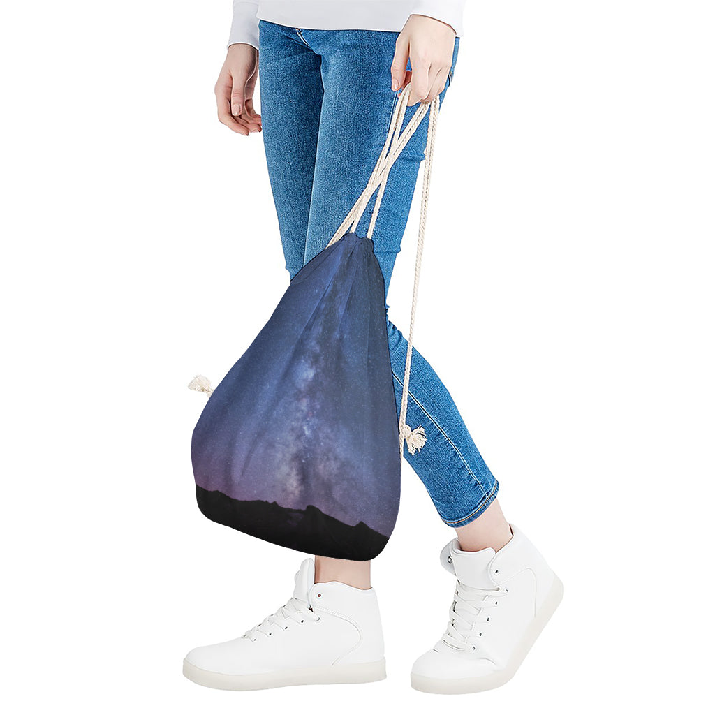 Stars Night Milky Way Print Drawstring Bag