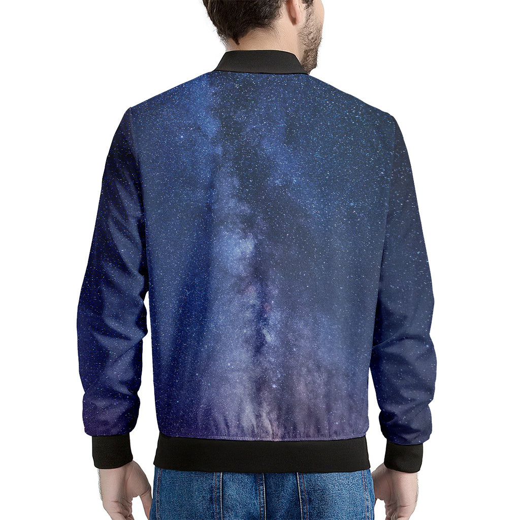 Stars Night Milky Way Print Men's Bomber Jacket