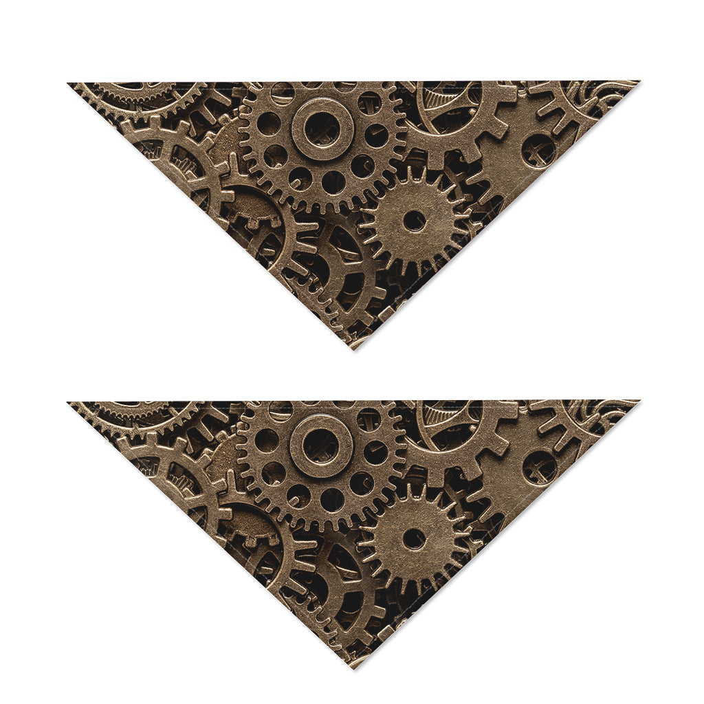 Steampunk Brass Gears And Cogs Print Dog Bandana