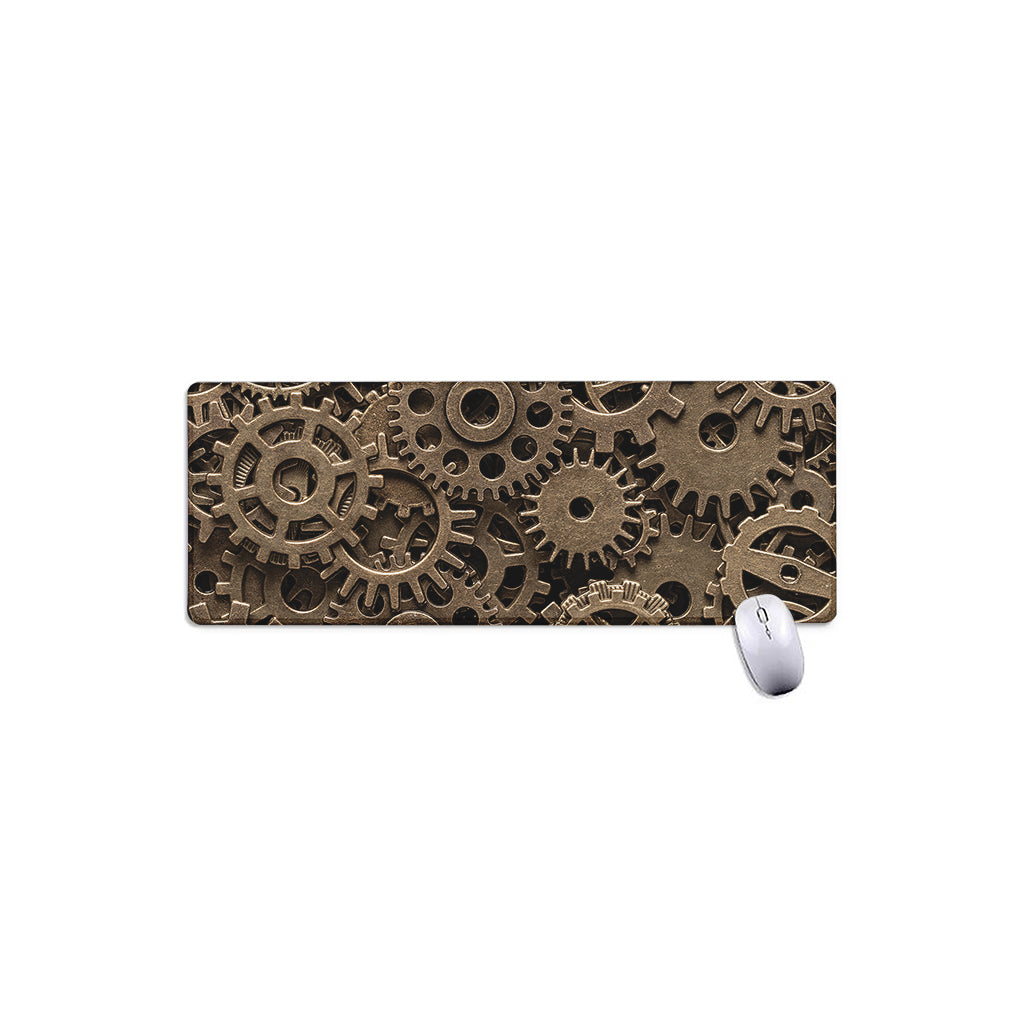 Steampunk Brass Gears And Cogs Print Extended Mouse Pad
