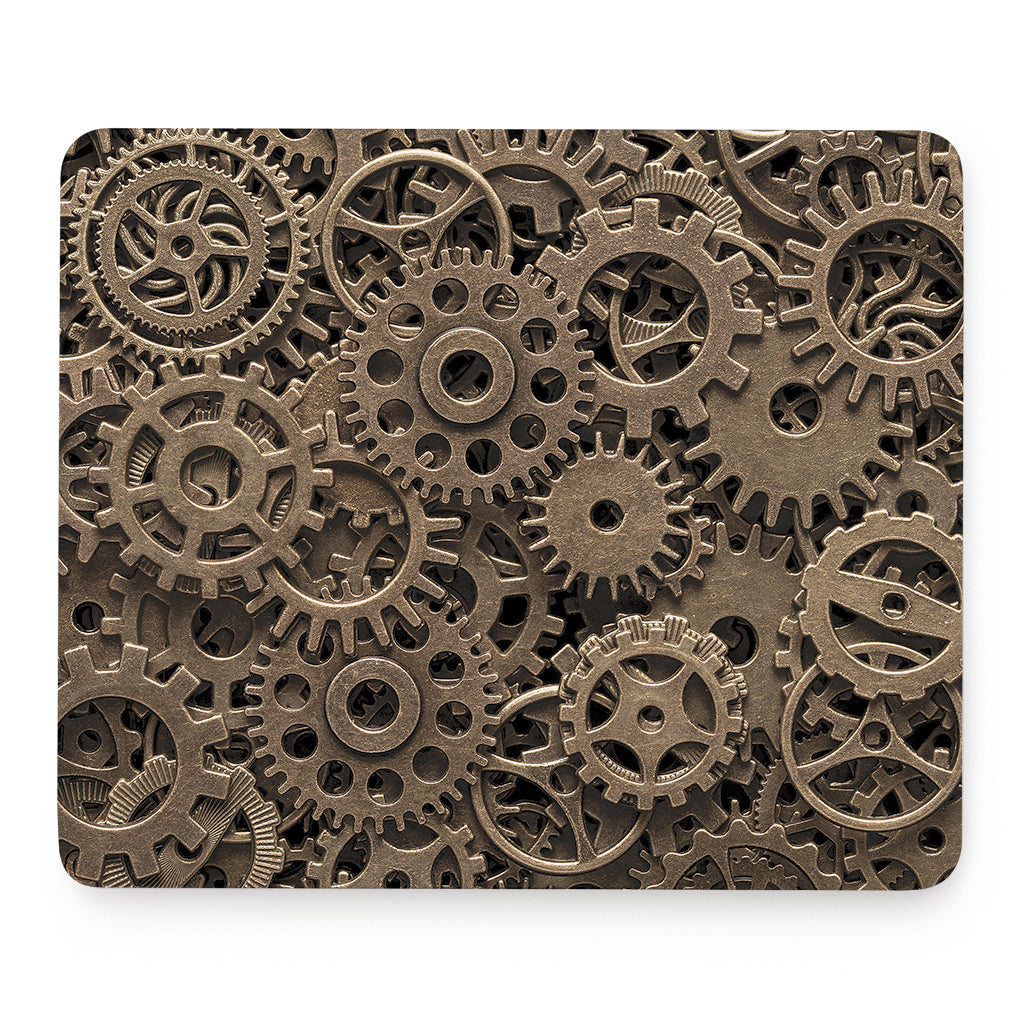 Steampunk Brass Gears And Cogs Print Mouse Pad