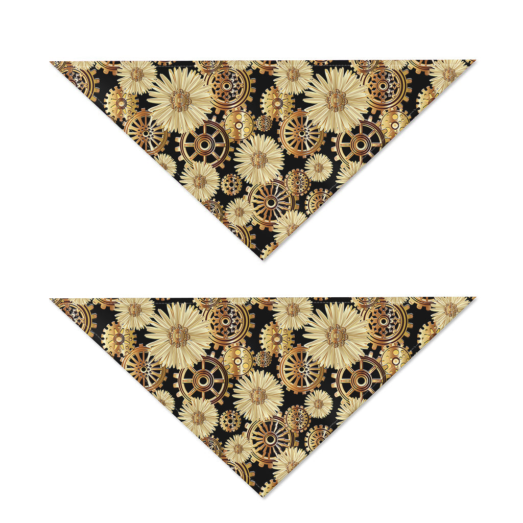 Steampunk Chamomile Pattern Print Dog Bandana