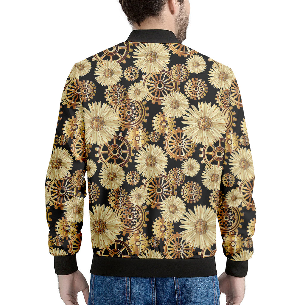 Steampunk Chamomile Pattern Print Men's Bomber Jacket