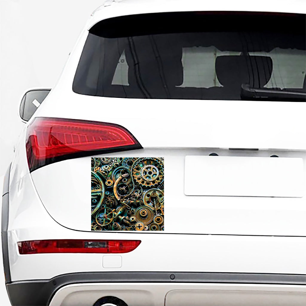 Steampunk Cogs And Gears Print Car Sticker