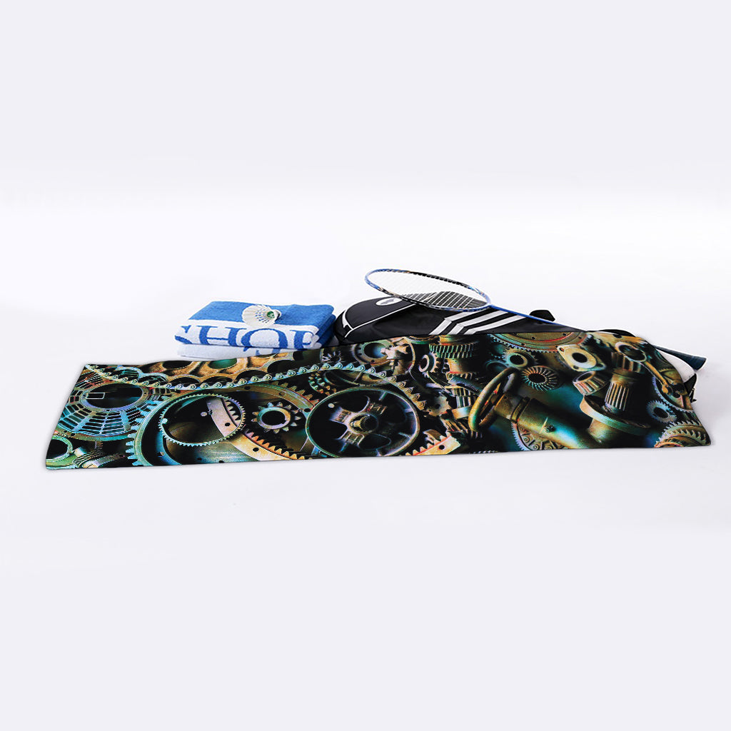 Steampunk Cogs And Gears Print Sports Towel