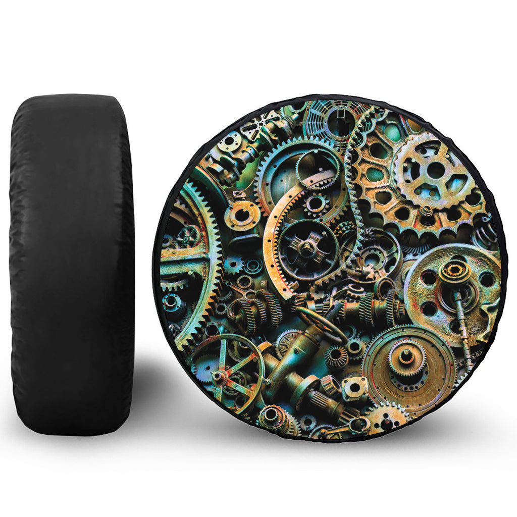 Steampunk Cogs And Gears Print Tire Cover