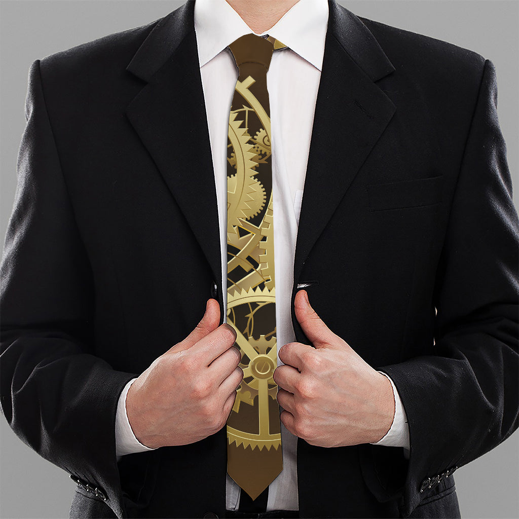 Steampunk Cogwheels Print Necktie