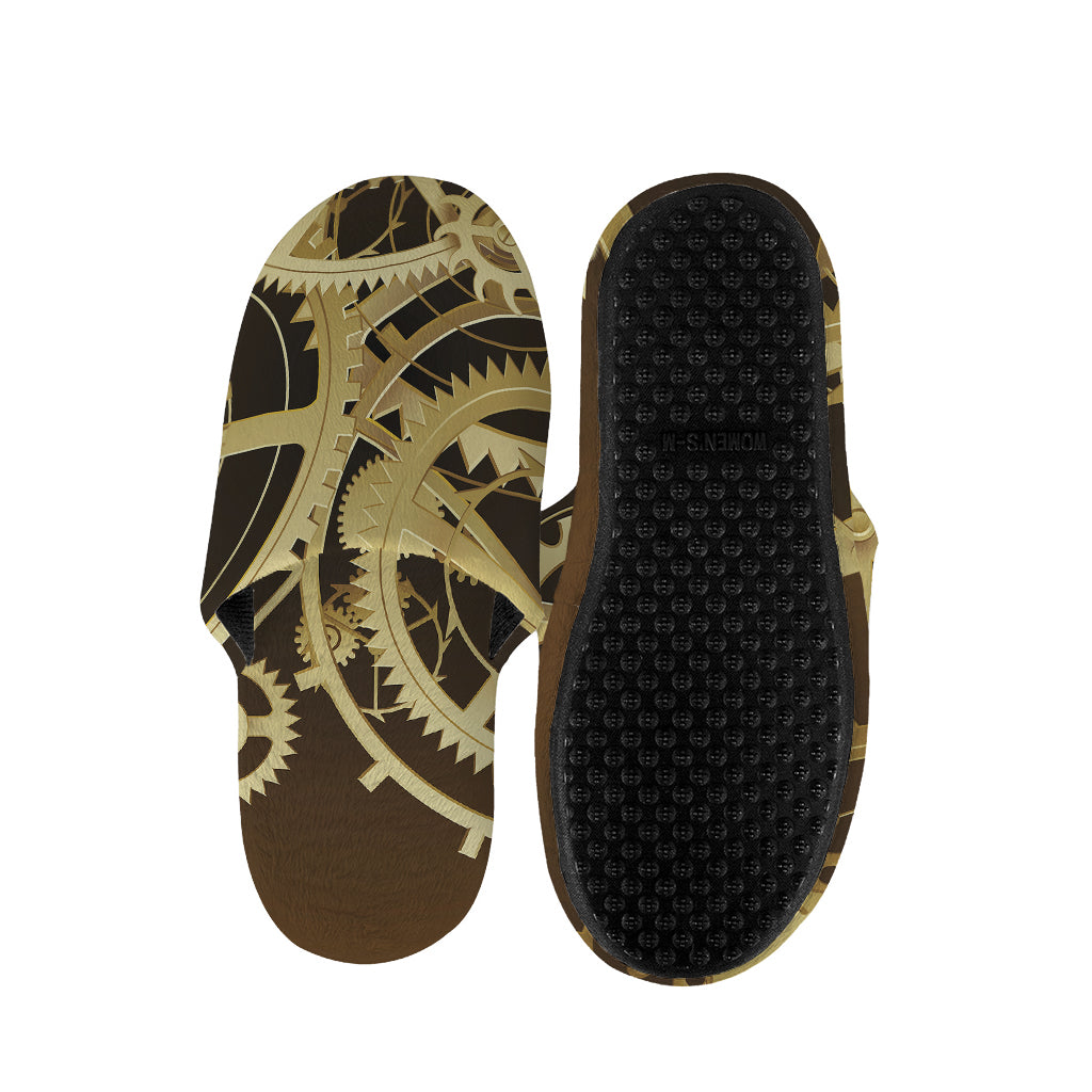 Steampunk Cogwheels Print Slippers