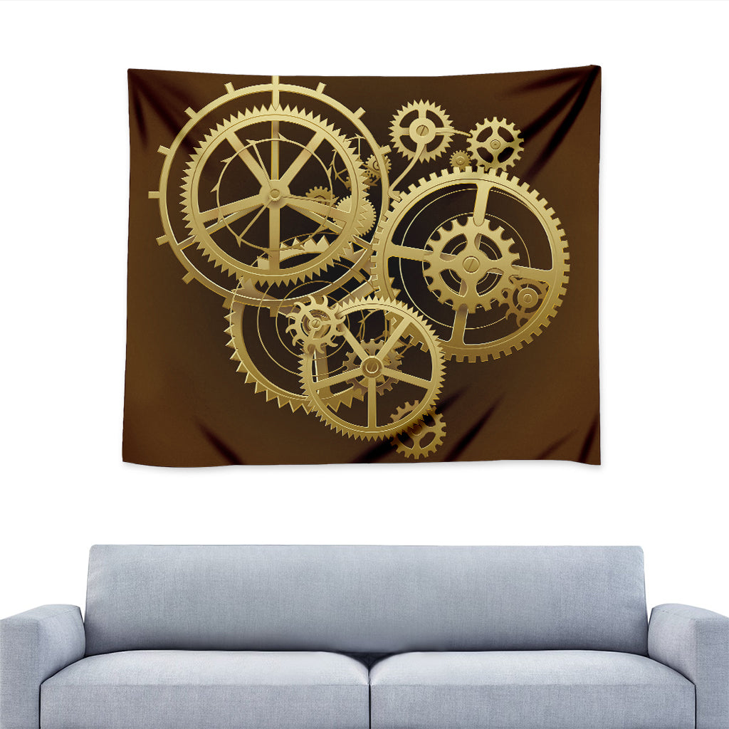 Steampunk Cogwheels Print Tapestry