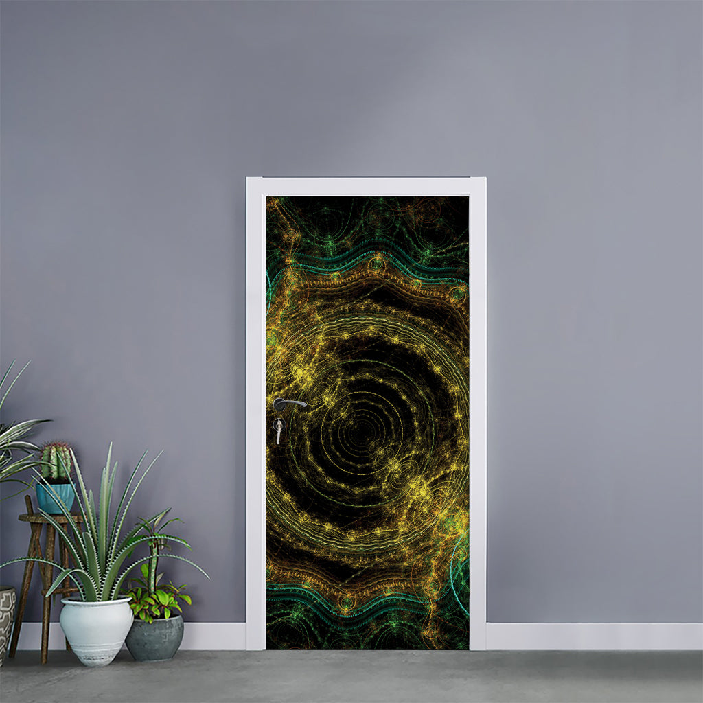 Steampunk Fractal Print Door Sticker