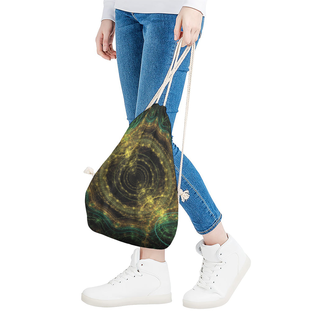 Steampunk Fractal Print Drawstring Bag