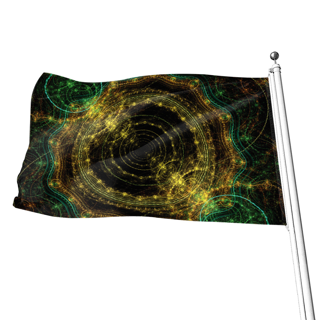 Steampunk Fractal Print Flag
