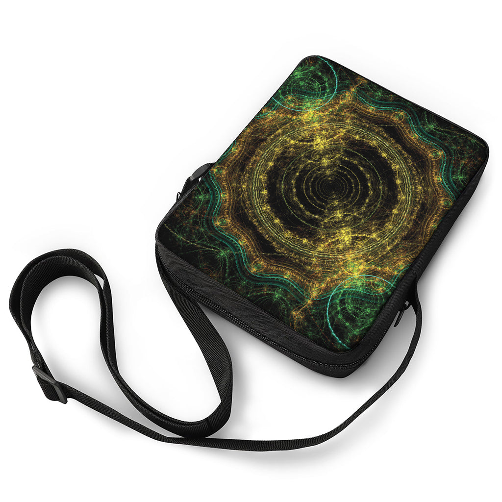 Steampunk Fractal Print Rectangular Crossbody Bag