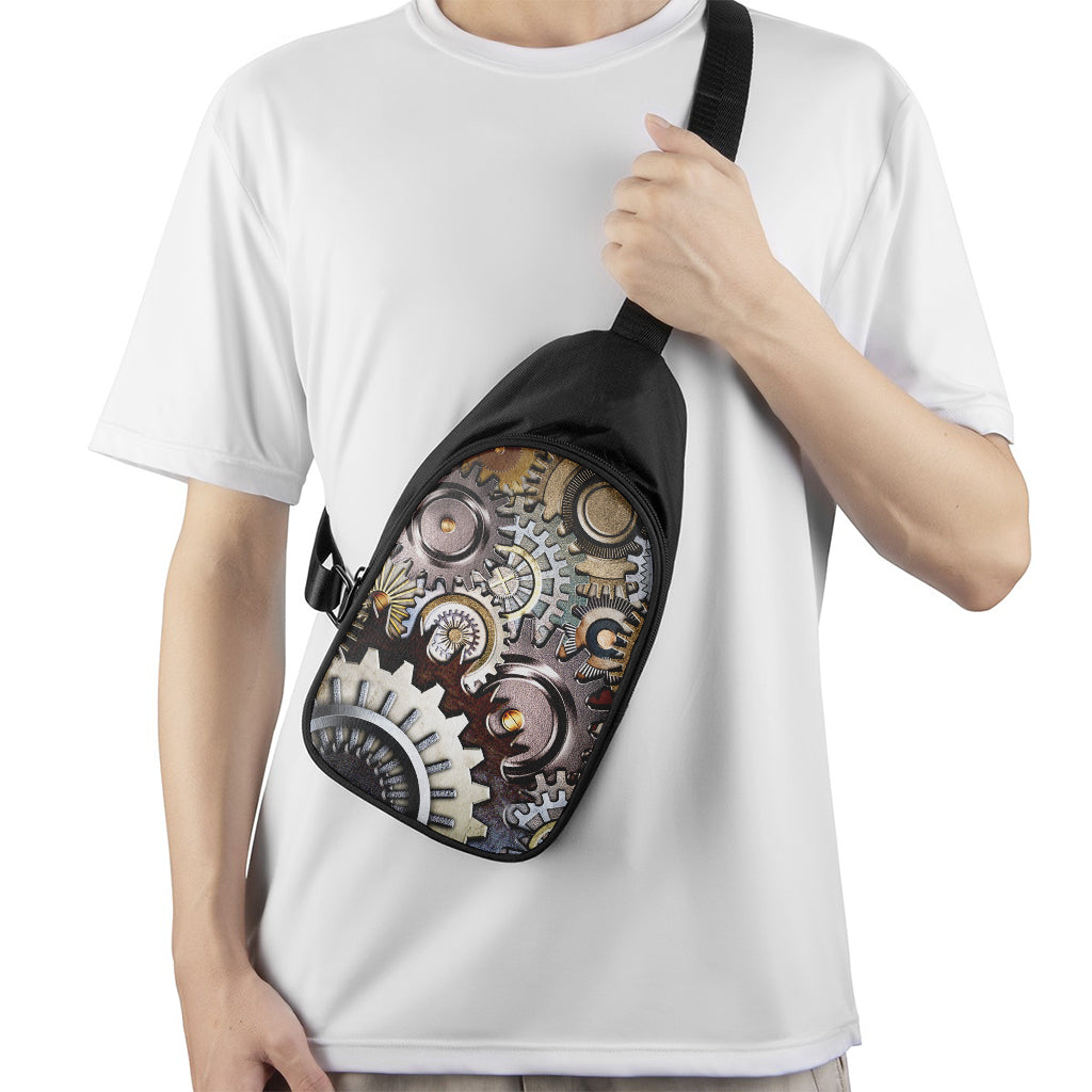 Steampunk Gears And Cogs Print Chest Bag