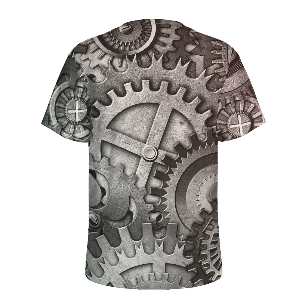 Steampunk Metal Gears Print Men's Sports T-Shirt