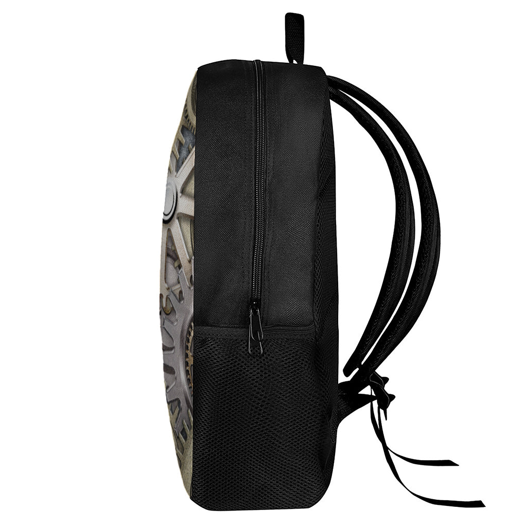 Steampunk Metallic Gears Print 17 Inch Backpack
