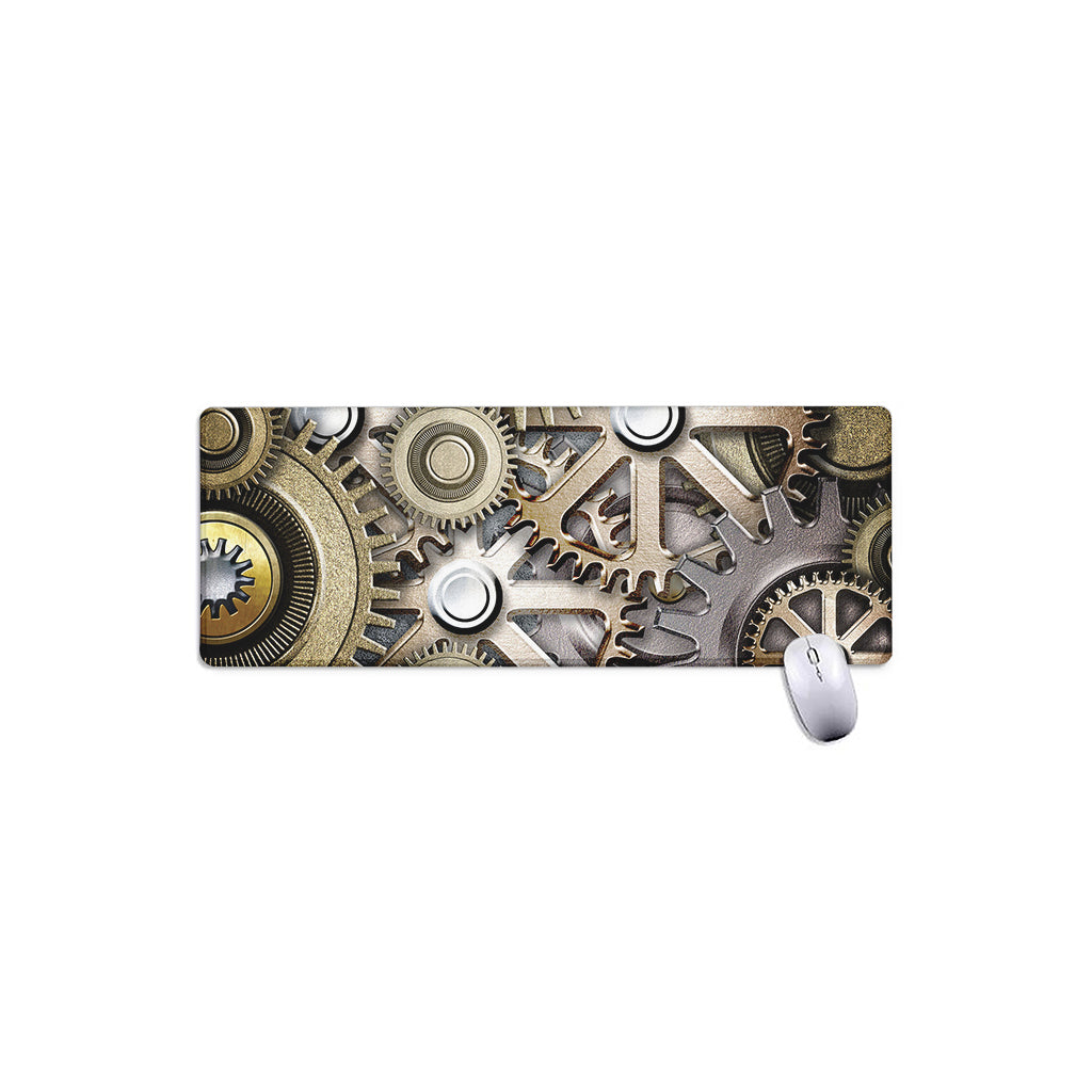 Steampunk Metallic Gears Print Extended Mouse Pad