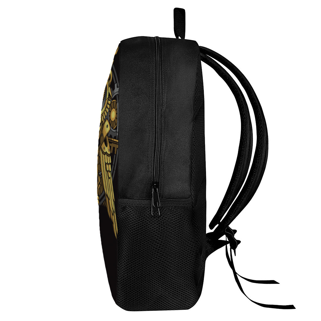 Steampunk Owl Print 17 Inch Backpack