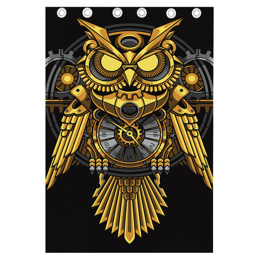 Steampunk Owl Print Curtain