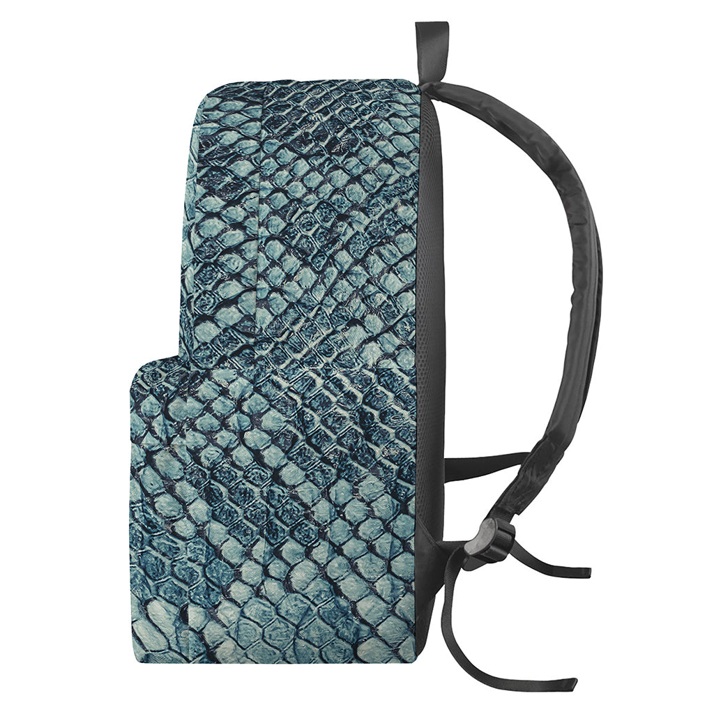 Steel Blue Snakeskin Print Backpack