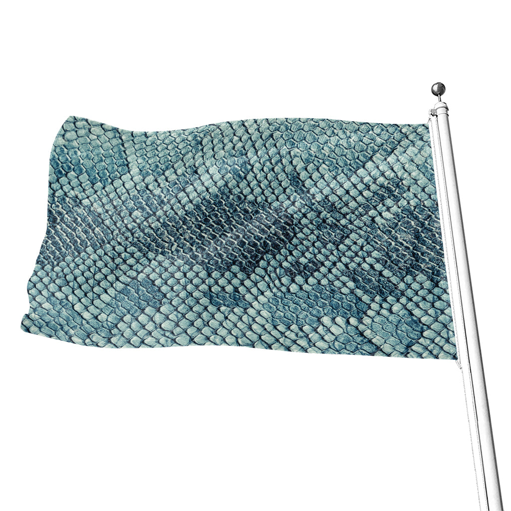 Steel Blue Snakeskin Print Flag