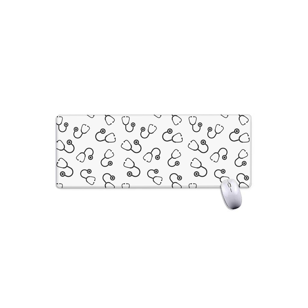 Stethoscope Sign Pattern Print Extended Mouse Pad