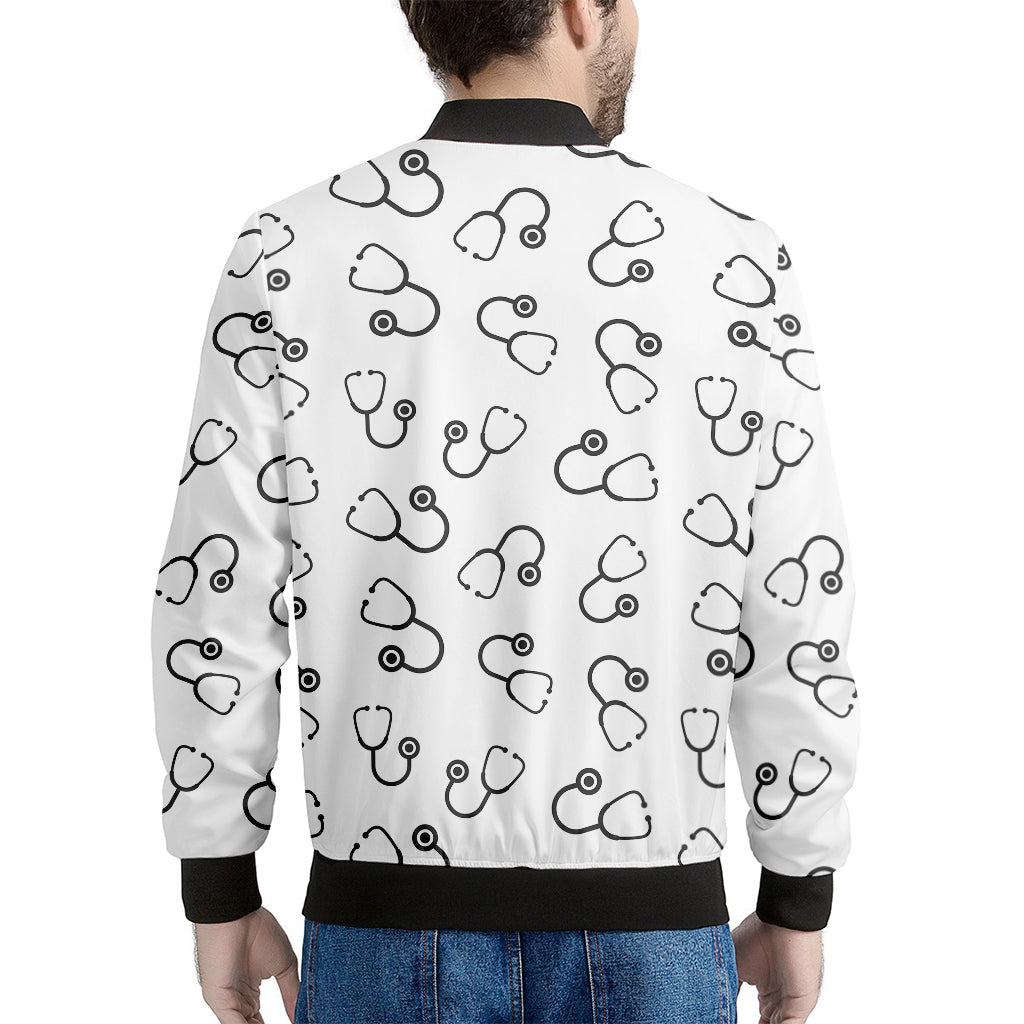 Stethoscope Sign Pattern Print Men's Bomber Jacket