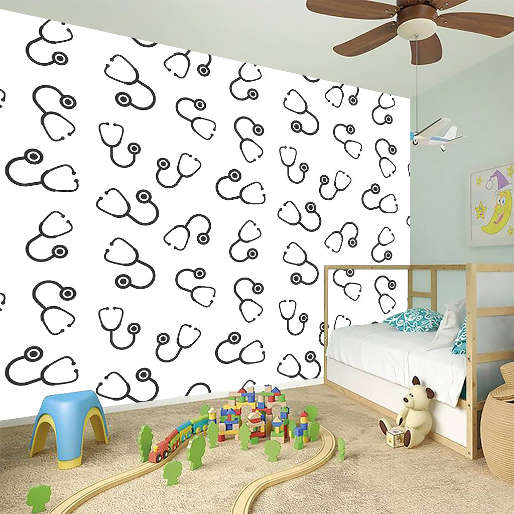 Stethoscope Sign Pattern Print Wall Sticker