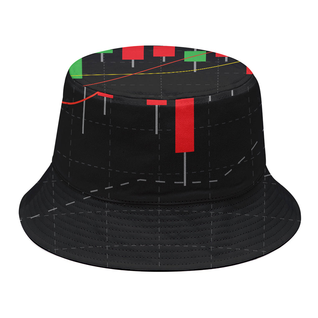 Stock Market Candlestick Print Bucket Hat