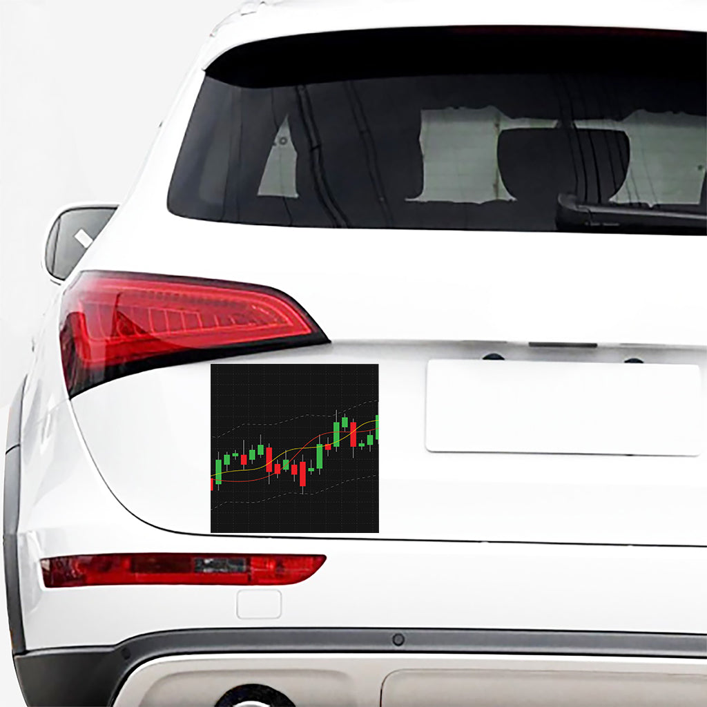 Stock Market Candlestick Print Car Sticker