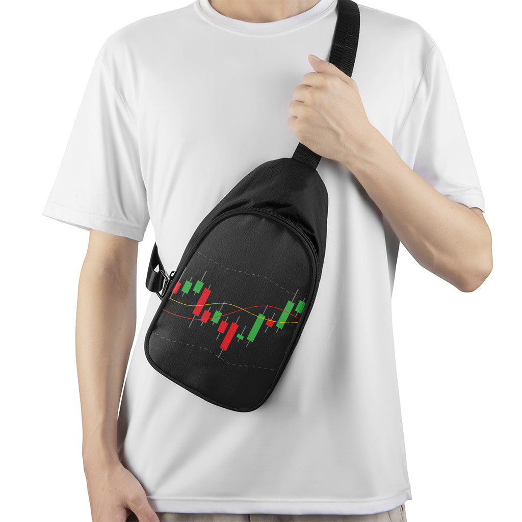 Stock Market Candlestick Print Chest Bag