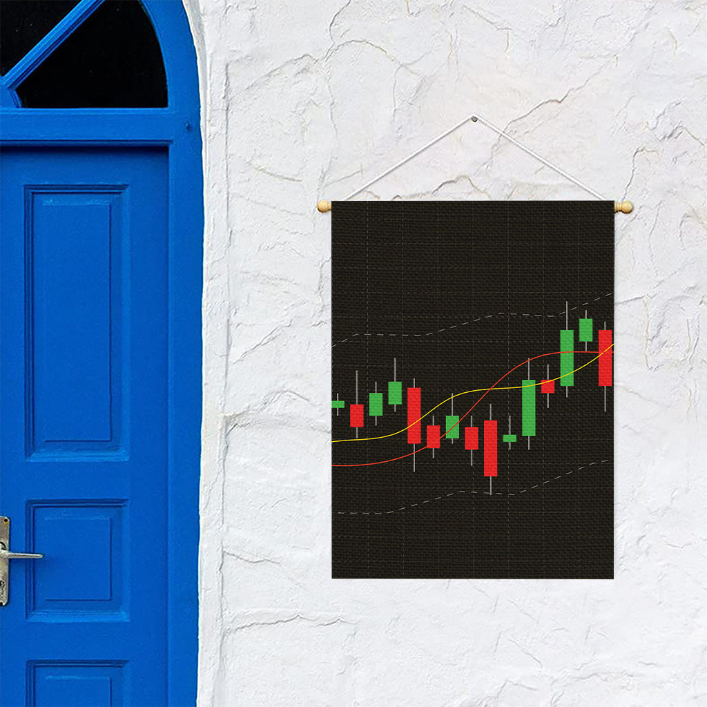 Stock Market Candlestick Print Garden Flag