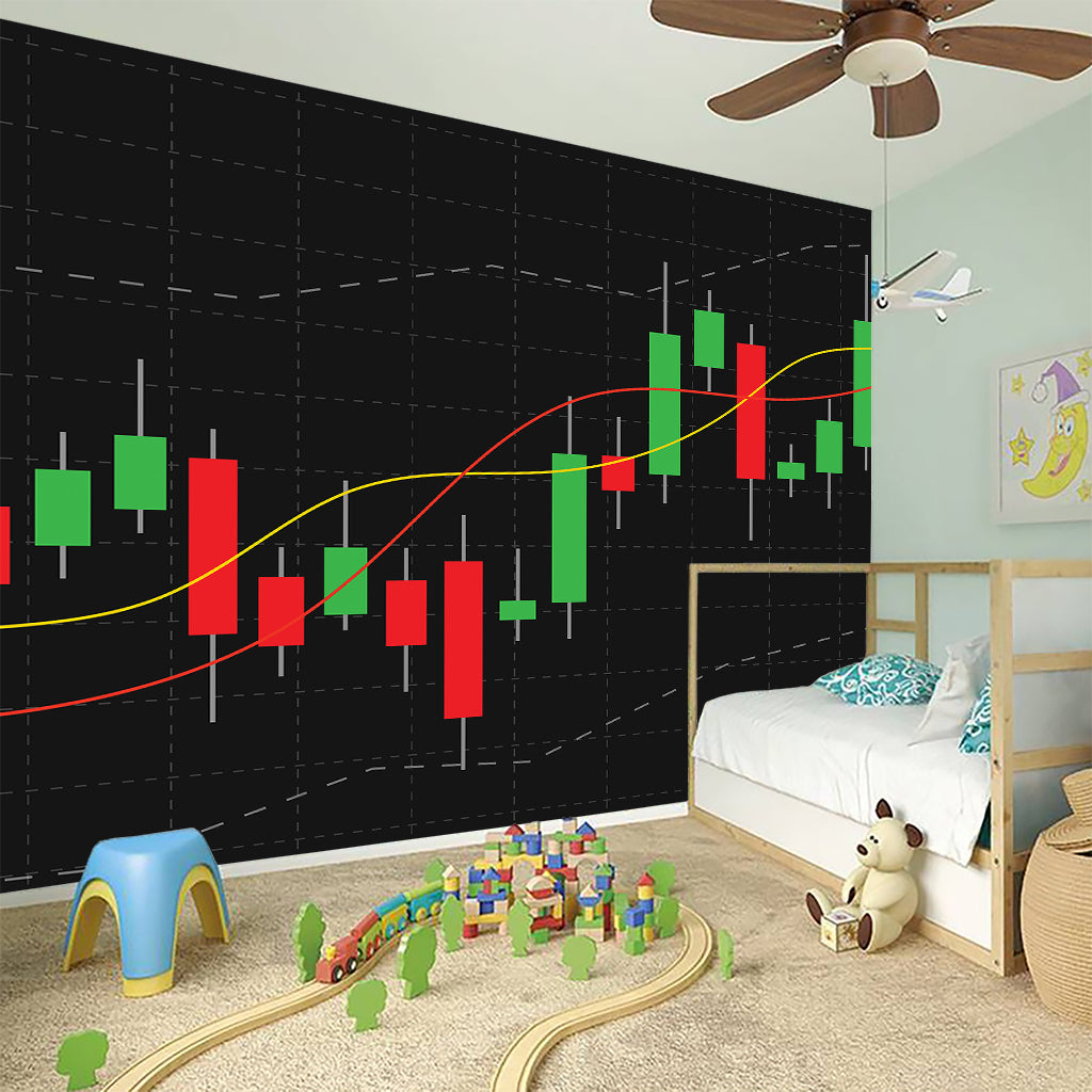 Stock Market Candlestick Print Wall Sticker