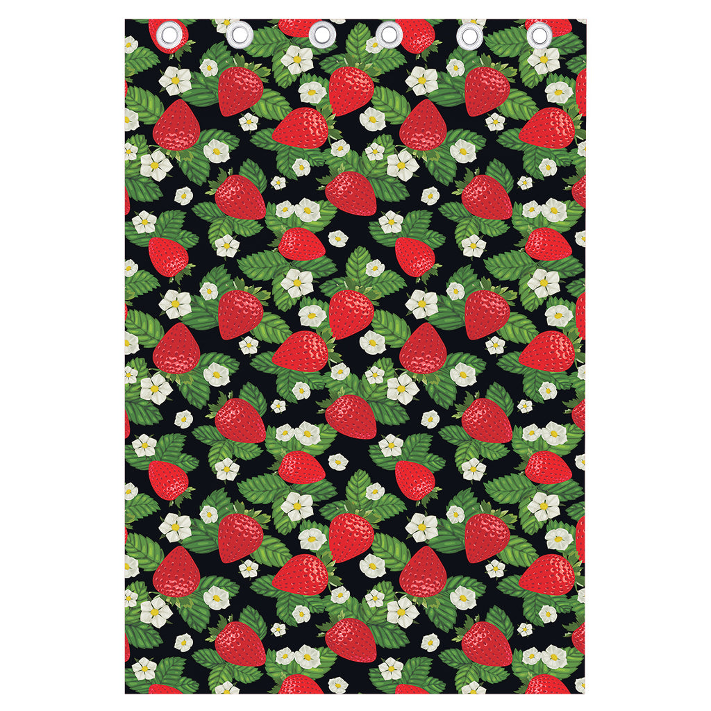 Strawberry And Flower Pattern Print Curtain