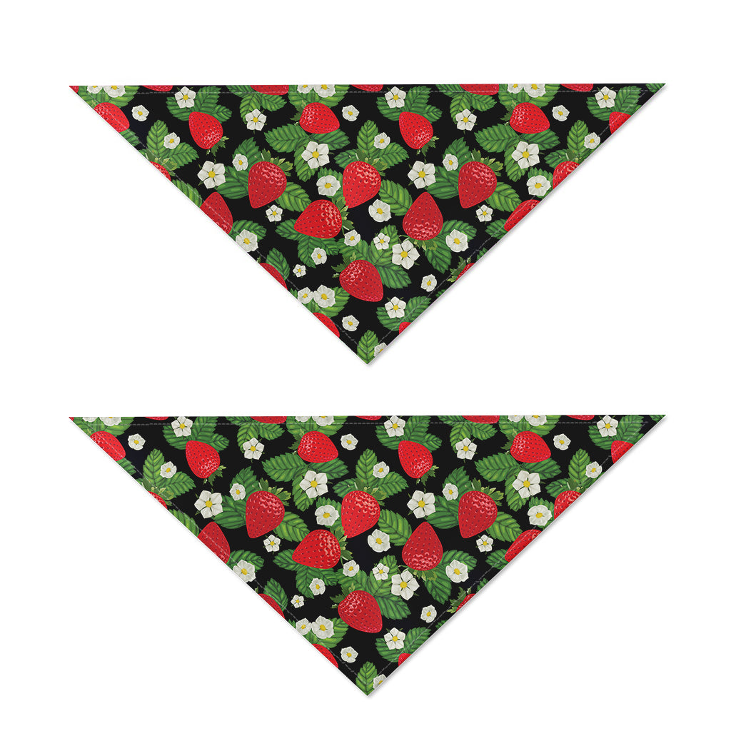 Strawberry And Flower Pattern Print Dog Bandana