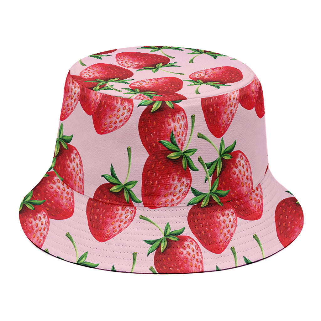 Strawberry Fruit Pattern Print Bucket Hat