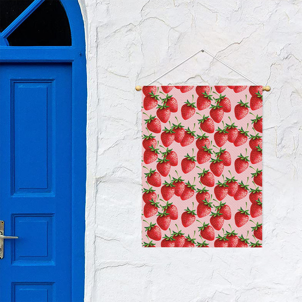 Strawberry Fruit Pattern Print Garden Flag