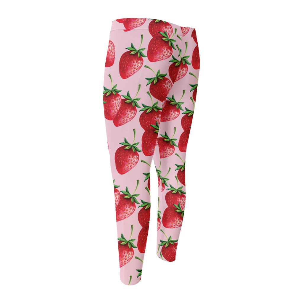 Strawberry Fruit Pattern Print Men's Compression Pants