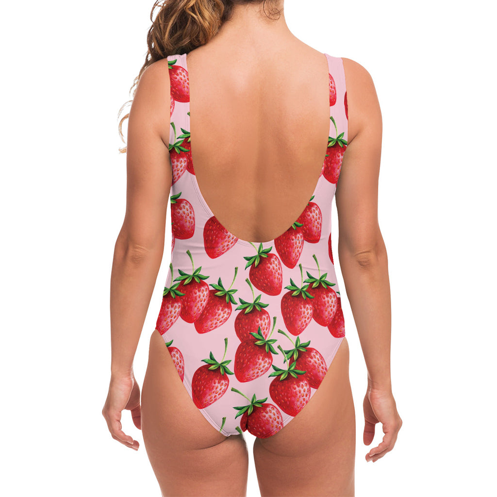 Strawberry Fruit Pattern Print One Piece Swimsuit