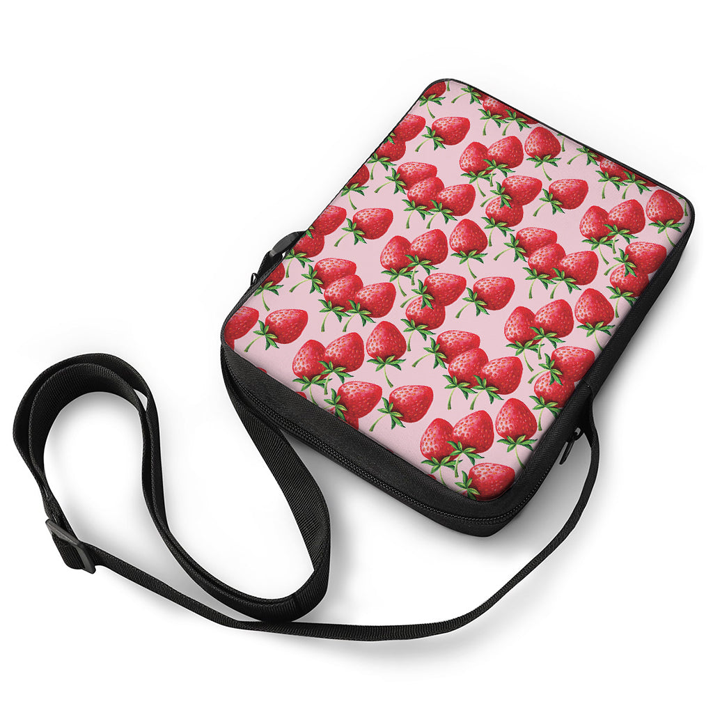 Strawberry Fruit Pattern Print Rectangular Crossbody Bag