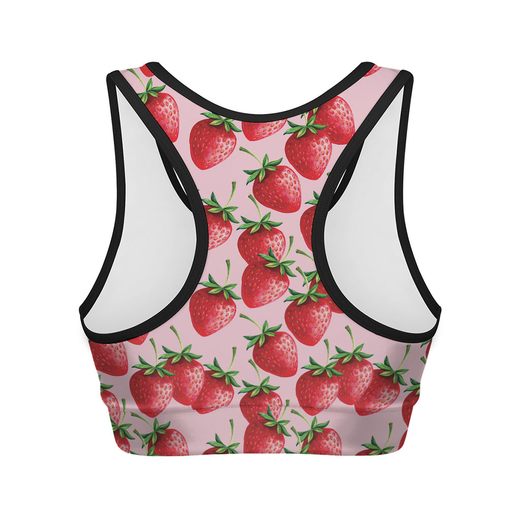 Strawberry Fruit Pattern Print Women's Sports Bra