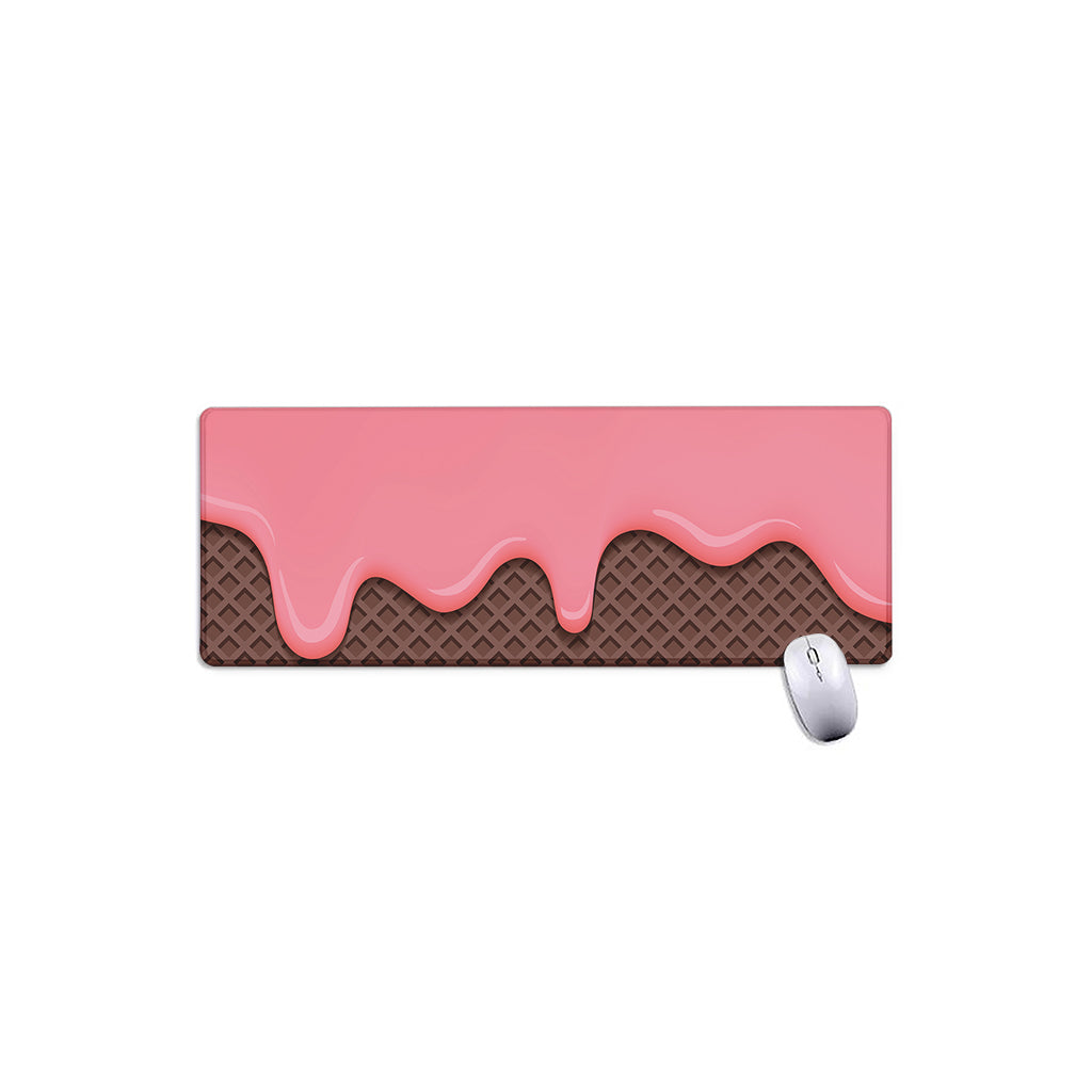 Strawberry Ice Cream Melted Print Extended Mouse Pad