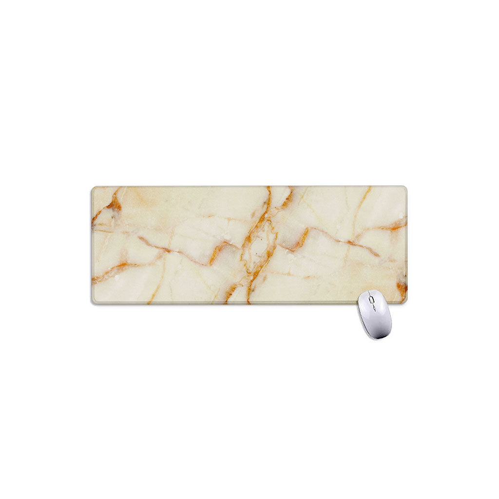 Sugar Brown Marble Print Extended Mouse Pad