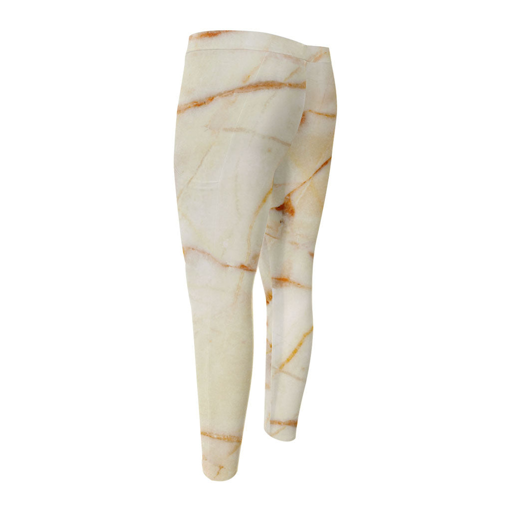 Sugar Brown Marble Print Men's Compression Pants