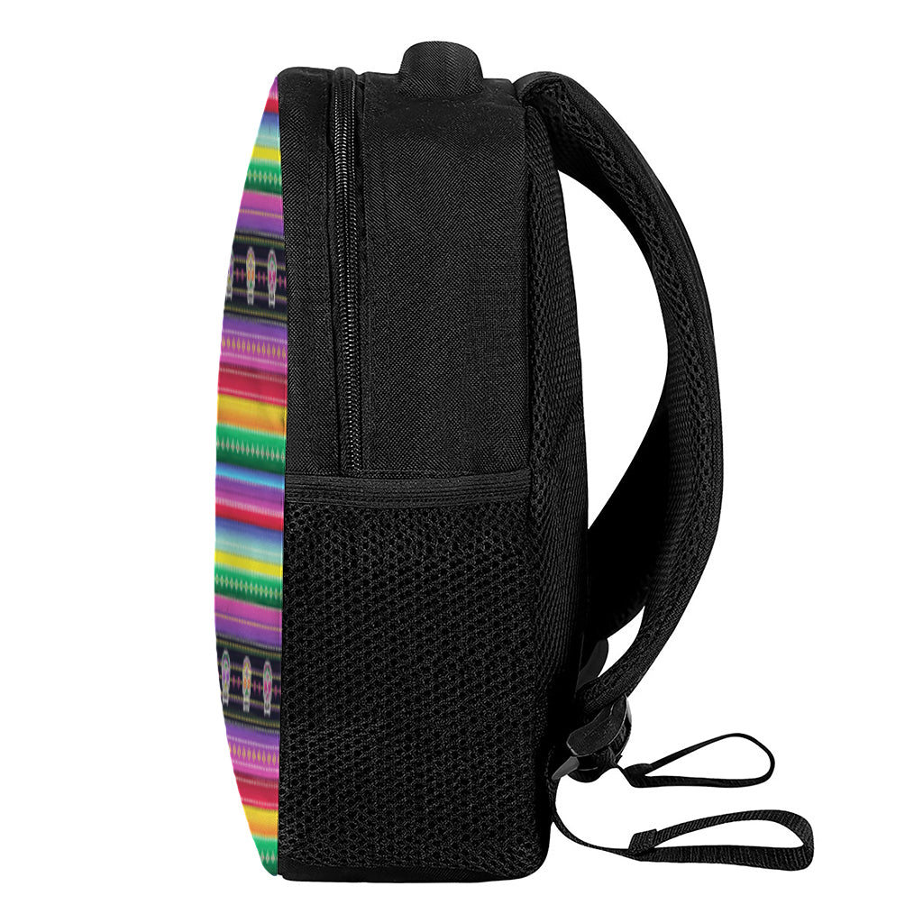 Sugar Skull Mexican Serape Pattern Print Casual Backpack