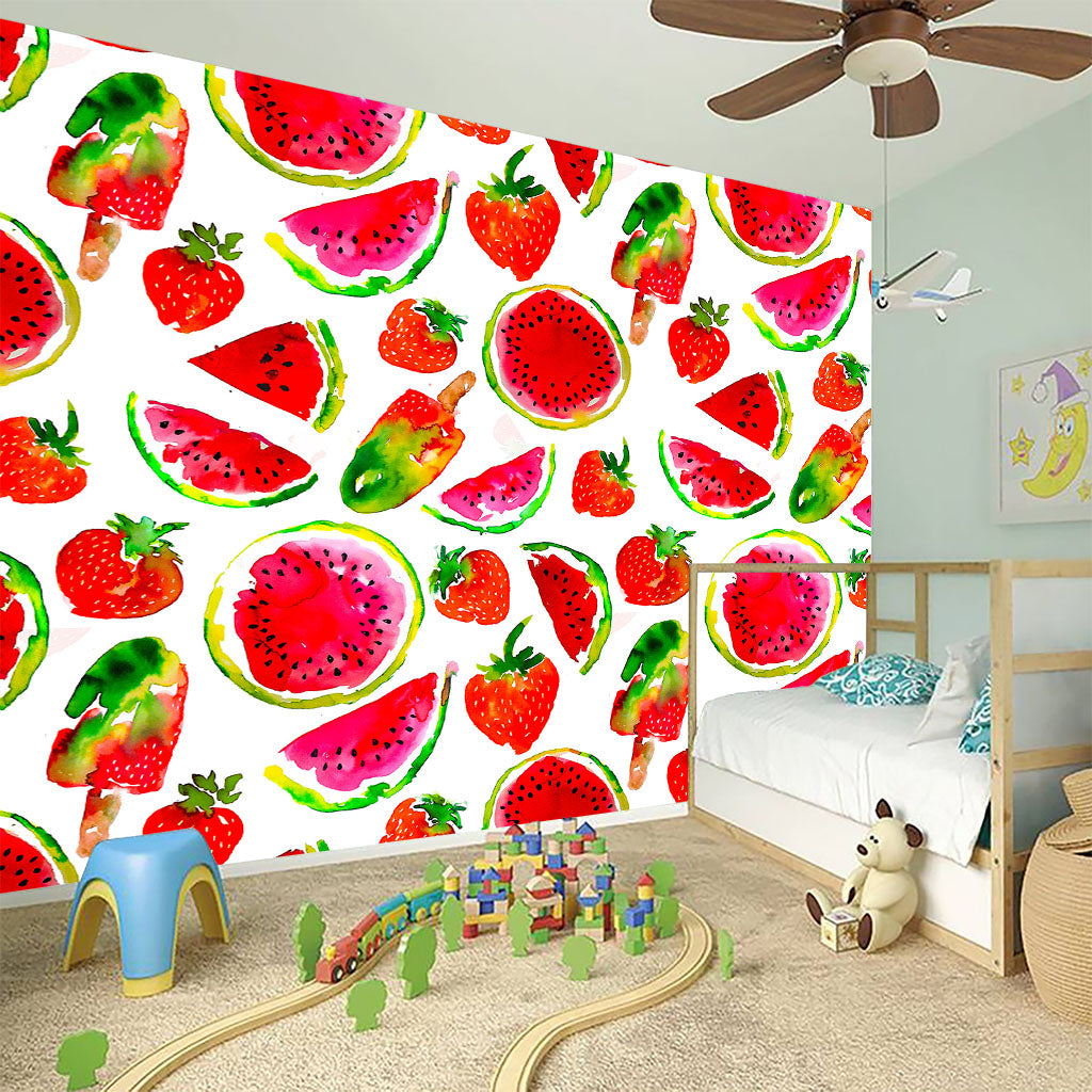 Summer Fruits Watermelon Pattern Print Wall Sticker
