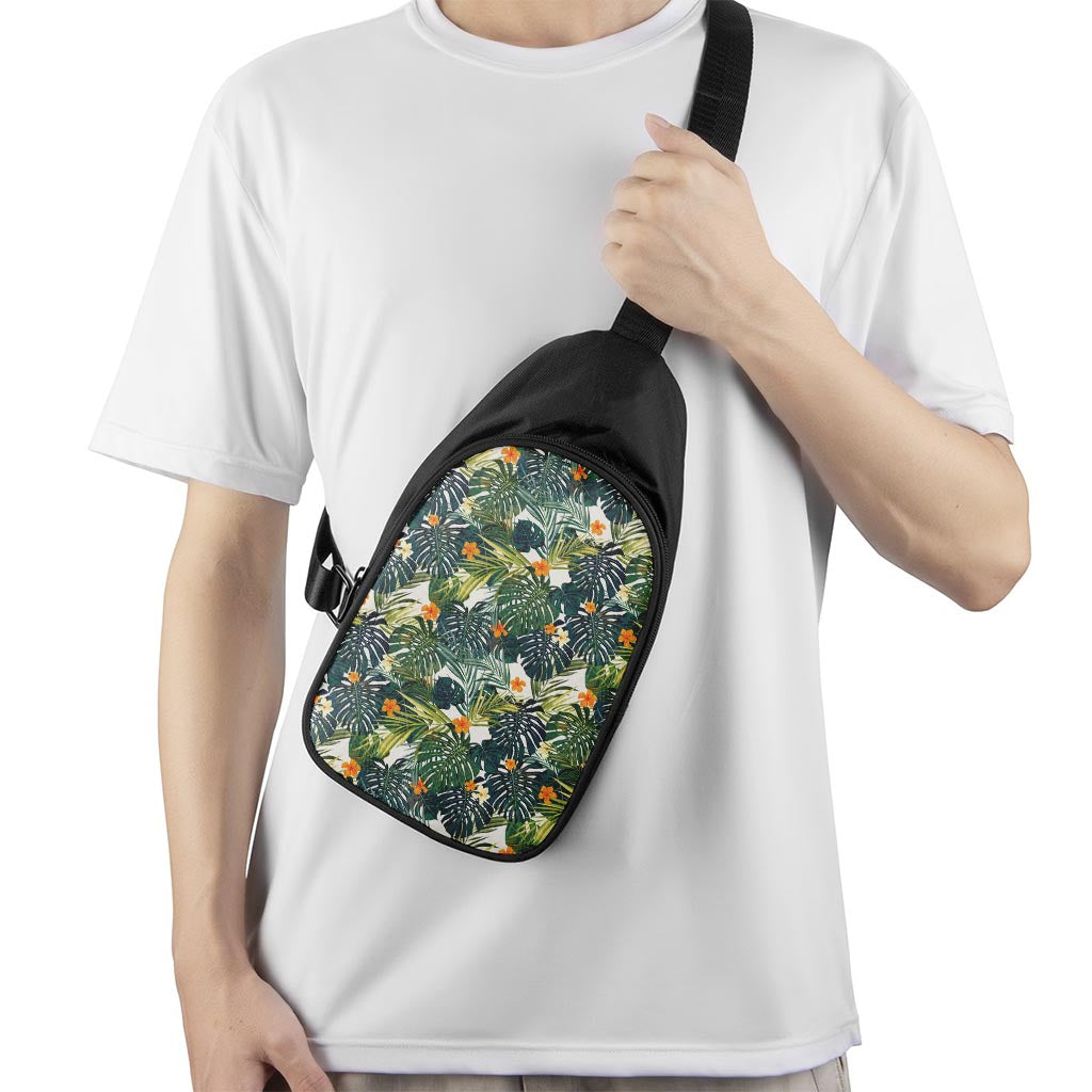 Summer Hawaiian Leaves Pattern Print Chest Bag