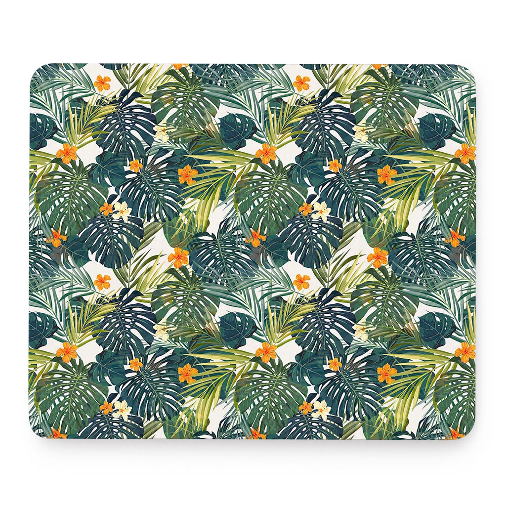 Summer Hawaiian Leaves Pattern Print Mouse Pad