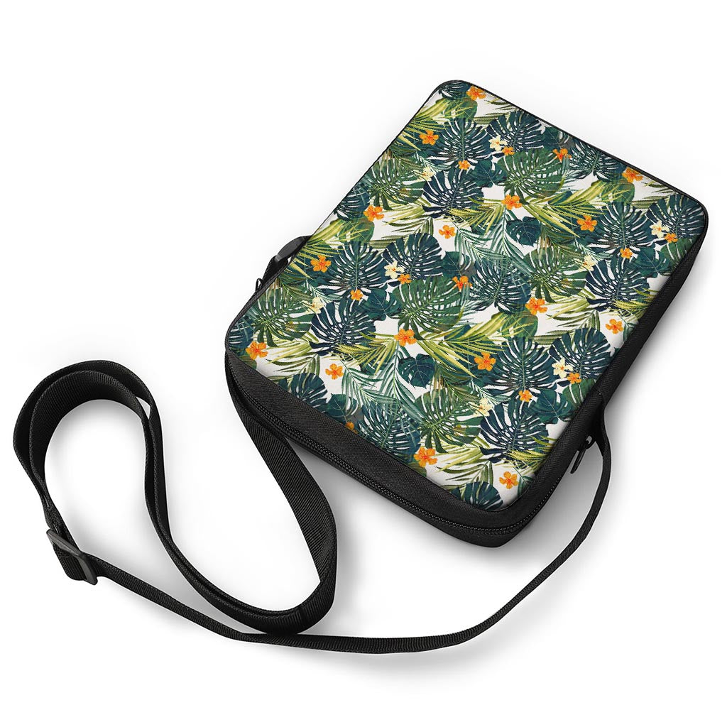 Summer Hawaiian Leaves Pattern Print Rectangular Crossbody Bag