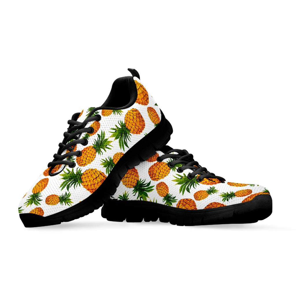 Summer Pineapple Pattern Print Black Running Shoes